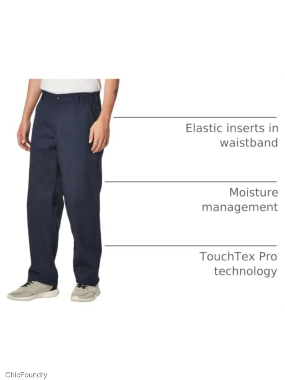 Men's Elastic Insert Work Pants – 65% Polyester 35% Cotton Twill